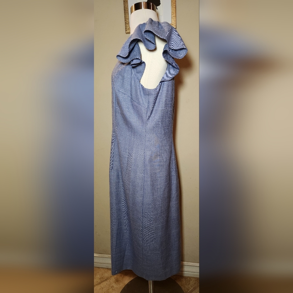 Alex Marie‎ Layla Ruffle Dress Blue Size 12 - Picture 2 of 7